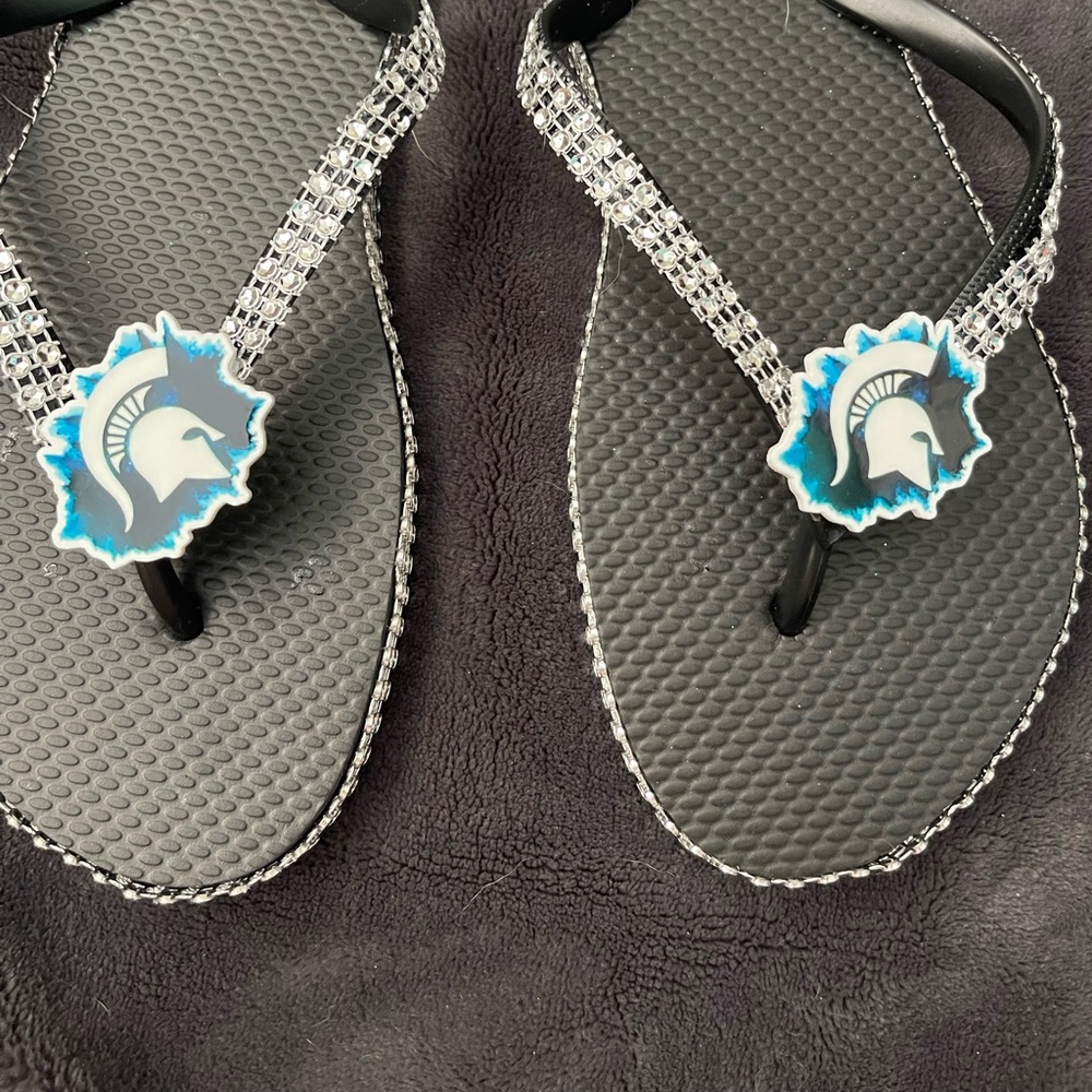 Spartan Flip Flops with Black and White Straps